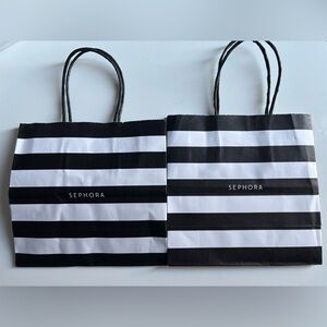 New Sephora small paper shopping bags set of 2, 6.25X6.25”X3”